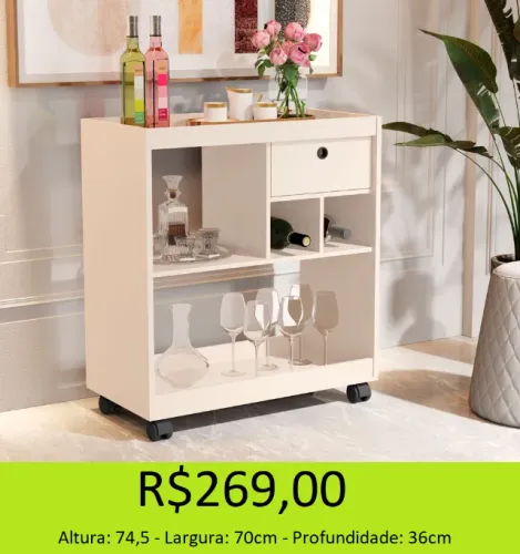 Carrinho de rodinhas com nichos decorativos !
