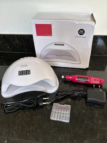 Kit Unha gel: Cabine UV + Lixa elétrica + Kit esmaltes gel