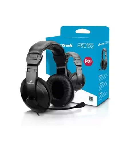 FONE HEADSET COM MICROFONE PLUG P2 ESTEREO FORTREK HSL102