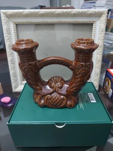 Castiçal de cerâmica antigo anos 70