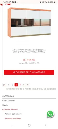 Armário Ronípa 3 Portas - Chardonnay Castanho/Branco