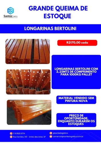 Longarina Bertolini com 2,25mts 