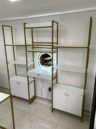 Estante/Penteadeira Design Moderno com Espelho