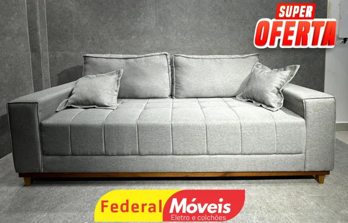 Sofá com 1,80m tecido Linho - Oferta Imperdível