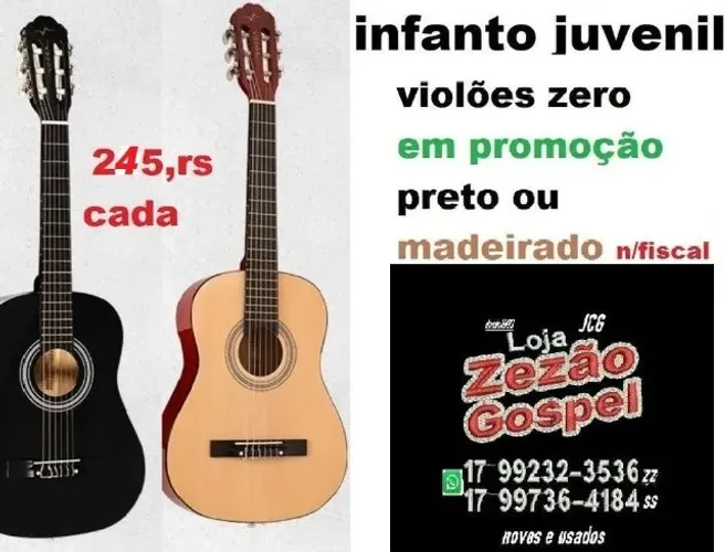  Promoção violões infanto juvenil preto ou madeirado 245,rs CADA! Fazemos Entregas 