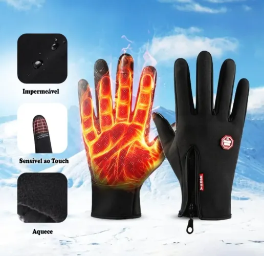 Luvas de Inverno Impermeáveis e Quentes