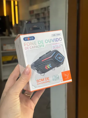 Fone de Ouvido e Microfone p/ Capacete Moto 