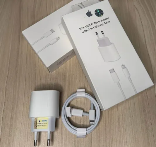 Carregador de iPhone turbo 20w super rápido cabo lightning+ fonte 20w 