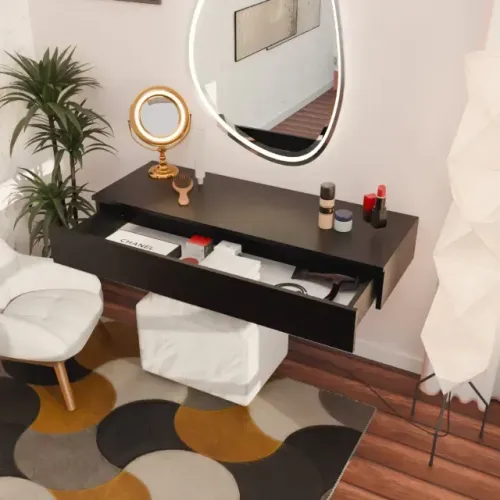 Penteadeira Com Gaveta 100CM Console Camarim Com Corrediças Metalicas