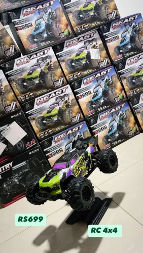 Carrinho RC 4x4 Beast Pro bateria recarregável 