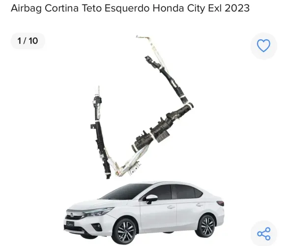 Airbag Cortina Teto Esquerdo Honda City Exl 2023
