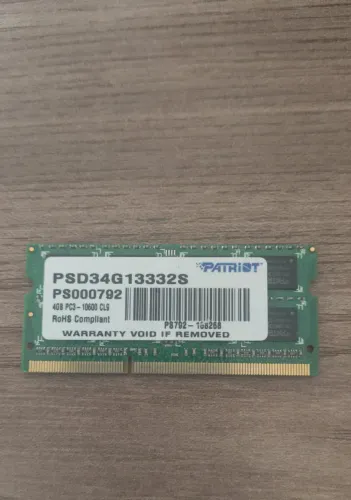 Memória Patriot PSD34G13332S 4GB DDR3 SDRAM PC3 10600 CL9