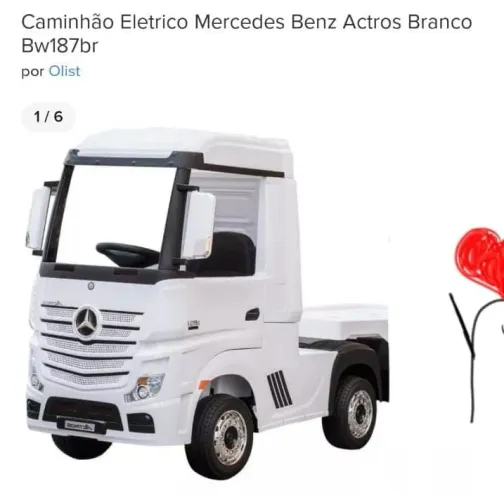 Carreta elétrica de brinquedo "Champion Mercedes Benz"