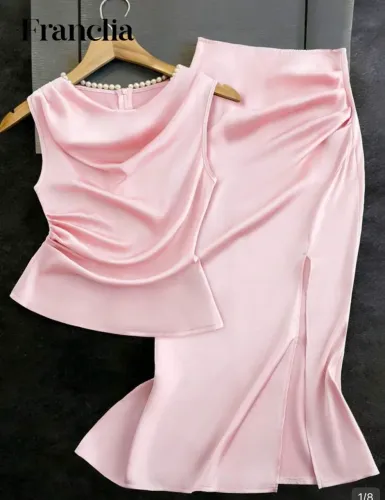 Conjunto de cetim social