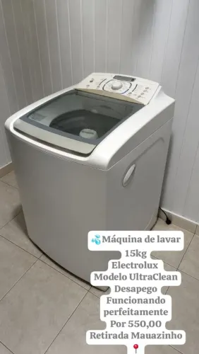 Máquina de lavar 15,kg Electrolux turboSecagem Funcionando perfeitamente Retirada ?