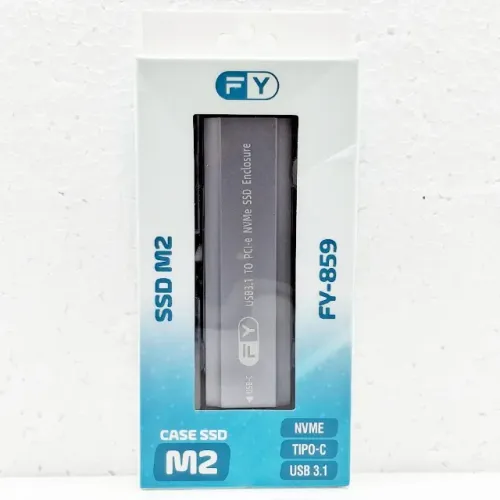 Case SSD M.2 NVMe FY-859 USB 3.1 Alumínio. Novo na caixa.