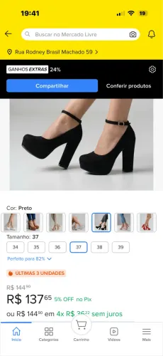 Sapato salto alto