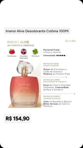 Colônia Imensi Alive 100ml