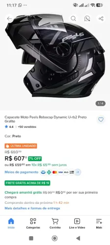 Capacete Moto Peels Robocop Dynamic U-rb2