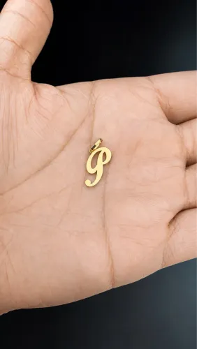 Pingente de ouro 18k escolha sua letra