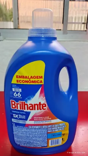 Sabão líquido Brilhante 5L limpeza total.