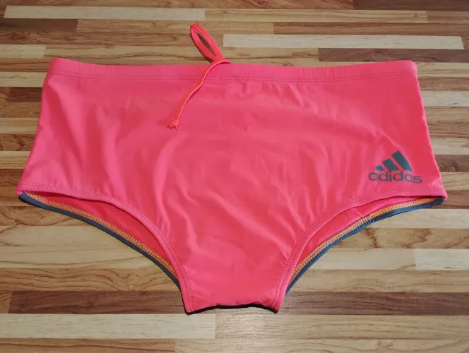 Sunga Adidas Laranja Neon e Cinza - Tam G 