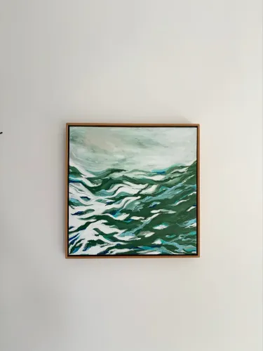 Quadro Abstrato com moldura em madeira