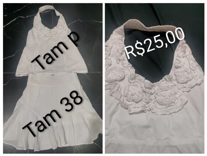 Conjunto saia e blusa frente única