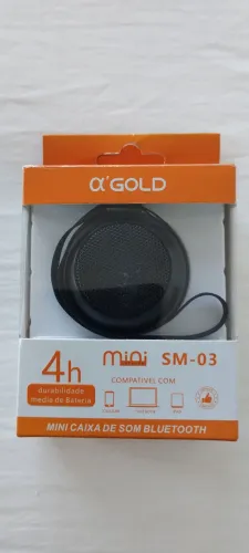 Mini Caixa de Som Bluetooth A'Gold SM-03.