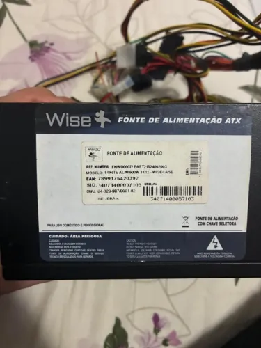Fonte de alimentação 600W ATX - Wise