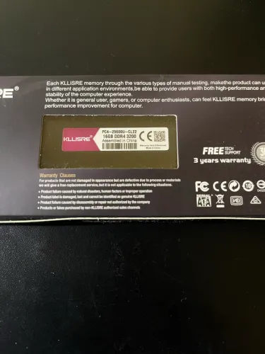 Memória RAM KLLISRE 16GB DDR4 3200MHz CL22 PC4-25600U