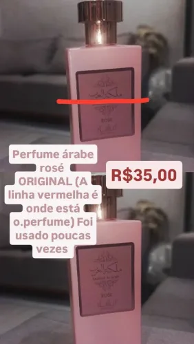 Perfume árabe rosé, fixação 8 horas,leve e floral, original.