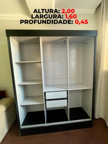 Guarda-Roupa 3 Portas com Espelho - 1,60m - Já desmontado