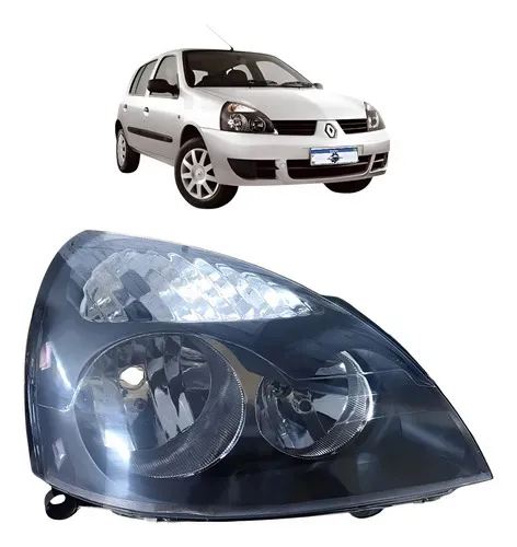 Farol Renault Clio 2003 04 05 06 07 A 2012 Mascara Negra Ld Direito/passageiro