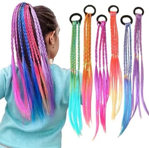 6 peças de cabelos trancados colorido