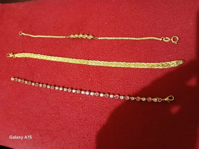 3 pulseiras folheadas