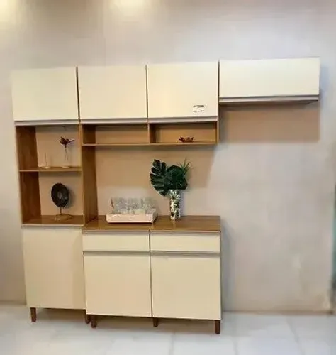 Cozinha Completa Modulada Virginia 100% MDF com 1 Balcão 7 Portas e 2 Gavetas Tuboarte