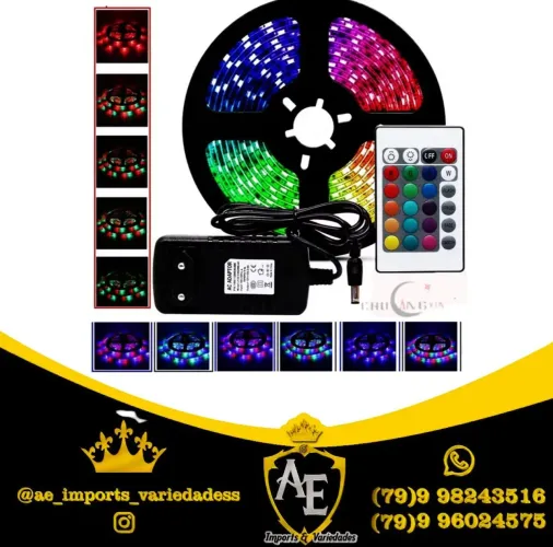 Fita led 5 metros RGB com controle