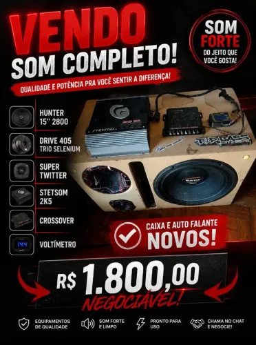 Caixa trio Som automotivo 