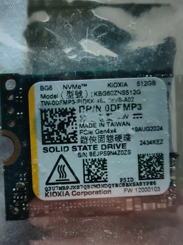 SSD Kioxia 512GB M.2 2230 praticamente novo