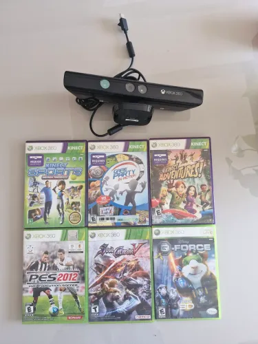 Kinect + 6 jogos originais xbox 360