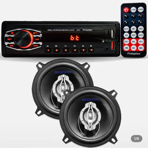 Kit Toca cd com bluetooth + Par de autofalante novo já instalado 