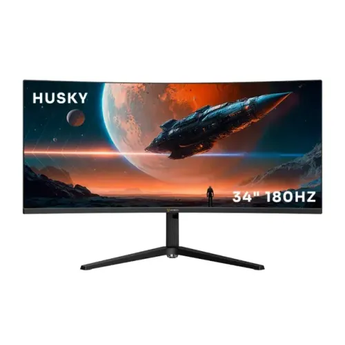 Monitor Gamer Curvo Husky Tempest 34", Ultrawide, 180Hz, QHD, 1ms, DisplayPort e HDMI, Ada