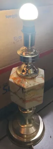 Base de Abajur Vintage em Metal Maciço (44 cm) - Funcionando!
