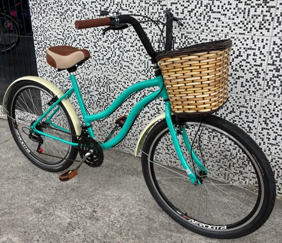 Bicicleta Praiana Retrô Aro 26 Completa - Produto novo com nota 