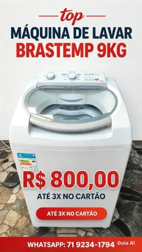 Máquina de lavar roupa 9 kg