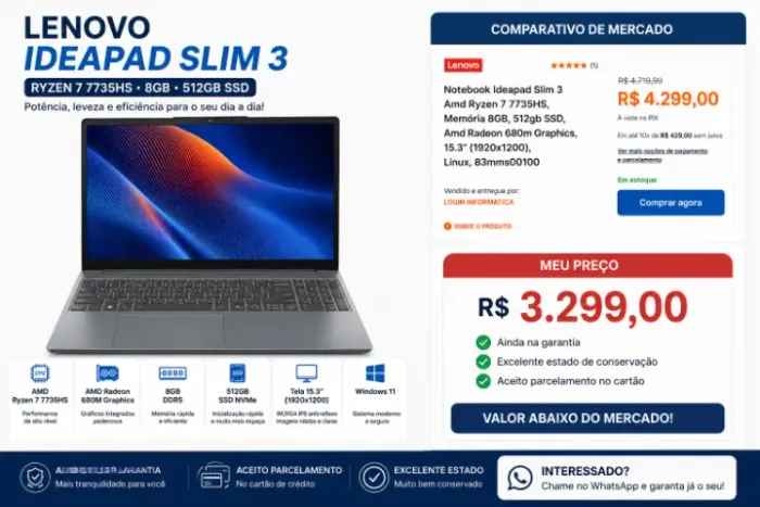 Netobook Lenovo Idea Pad Slim 3