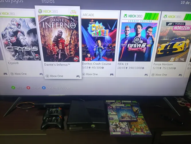 Xbox 360 c/+ de 60 jogos Originais nunca foi aberto hd original dele 2 cont kinect