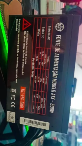 Fonte TGT Enfield 500W, ATX Bivolt, Preta