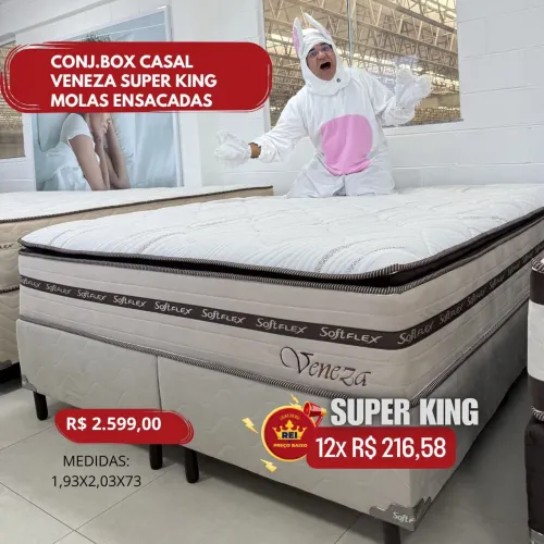 PROMOÇÃO URGENTE - Cama SUPER KING com MOLAS ENSACADAS Veneza por apenas 12x R$216,58